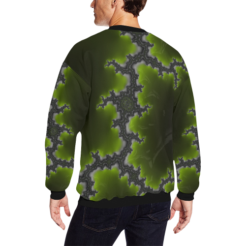 River in a Jungle Fractal Abstract All Over Print Crewneck Sweatshirt for Men/Large (Model H18)
