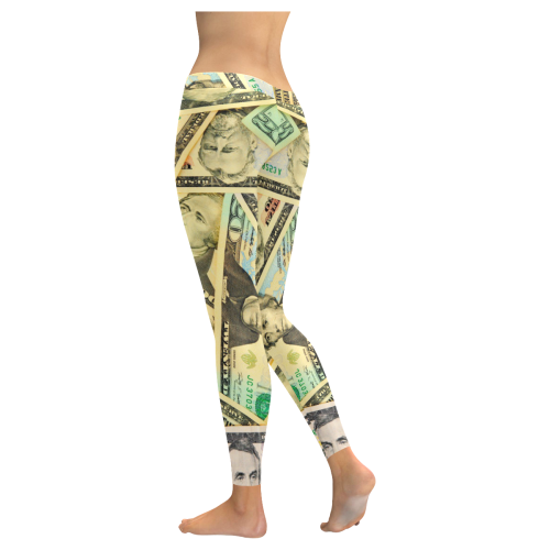 US DOLLARS Women's Low Rise Leggings (Invisible Stitch) (Model L05)
