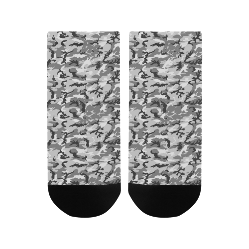 Woodland Urban City Black/Gray Camouflage Men's Ankle Socks