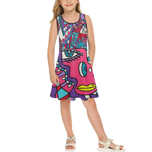 Tickled Girls' Sleeveless Sundress (Model D56)