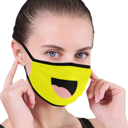 Big Smile Mouth on Yellow Mouth Mask