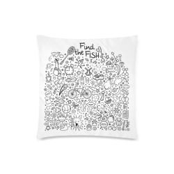 Picture Search Riddle - Find The Fish 1 Custom Zippered Pillow Case 18"x18" (one side)
