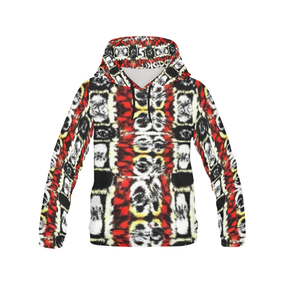 Wild Colors red and black design by FlipStylez Designs All Over Print Hoodie for Men/Large Size (USA Size) (Model H13)