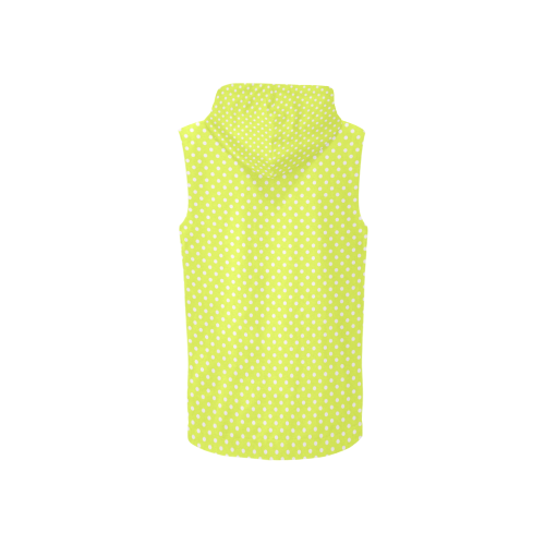 Yellow polka dots All Over Print Sleeveless Zip Up Hoodie for Women (Model H16)