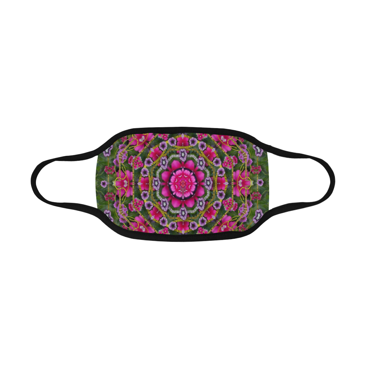 fantasy floral wreath in the green summer  leaves Mouth Mask