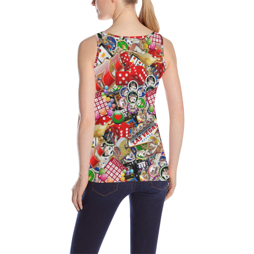 Gamblers Delight - Las Vegas Icons All Over Print Tank Top for Women (Model T43)