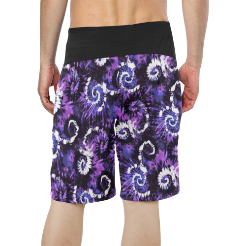 Purple Mess Tie Dye Men's All Over Print Board Shorts (Model L16)