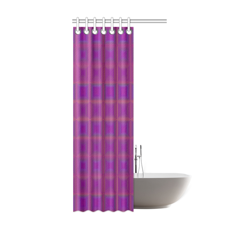 Purple gold multicolored multiple squares Shower Curtain 36"x72"