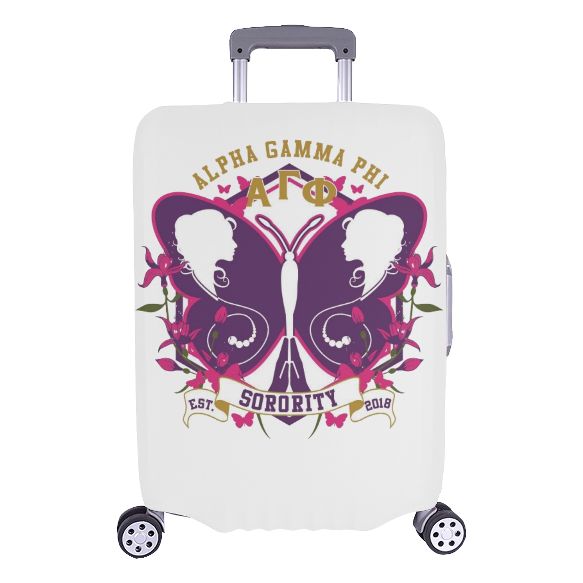 Alpha Gamma Phi Luggage Cover/Large 26"-28"