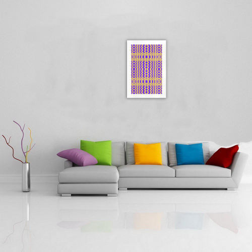 Purple Yellow Modern  Waves Lines Art Print 19‘’x28‘’