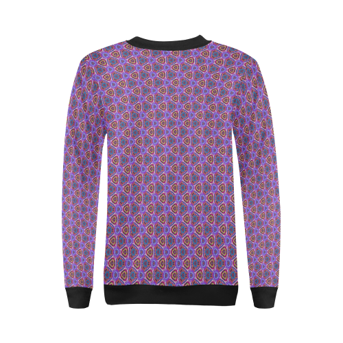 Purple Doodles - Hidden Smiles All Over Print Crewneck Sweatshirt for Women (Model H18)