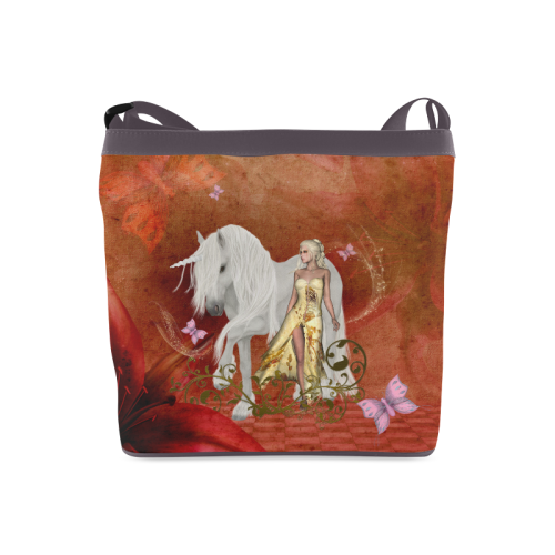 Unicorn with fairy and butterflies Crossbody Bags (Model 1613)