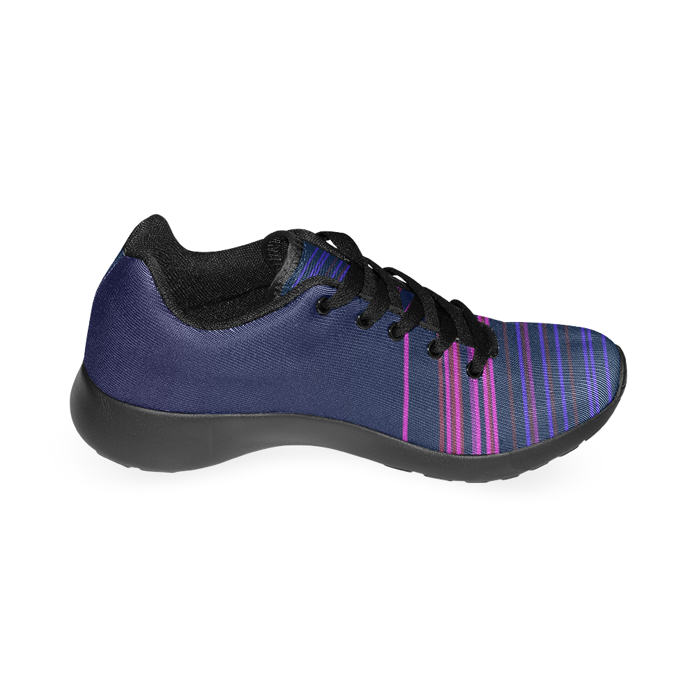 Blue with pink design lines Men’s Running Shoes (Model 020)