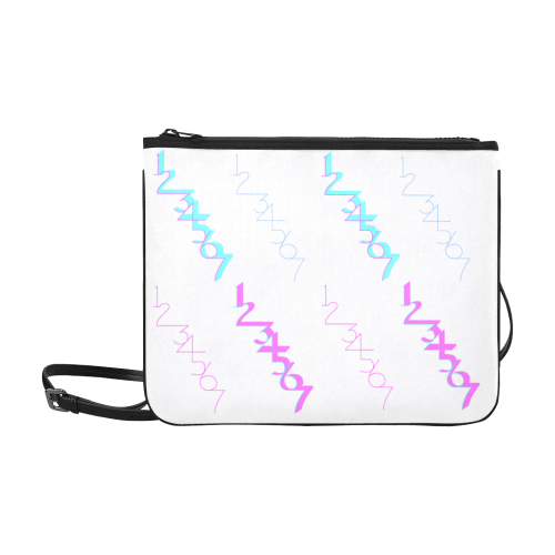 NUMBERS Collection 1234567 Quatro White Slim Clutch Bag (Model 1668)