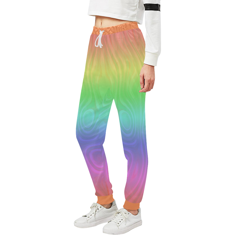 Groovy Pastel Rainbow Unisex All Over Print Sweatpants (Model L11)