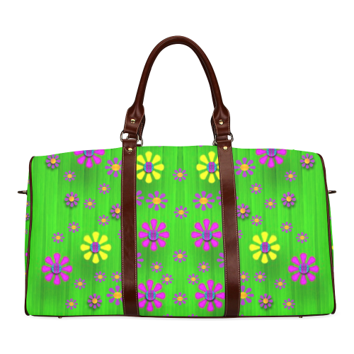 flower dance in green Waterproof Travel Bag/Small (Model 1639)