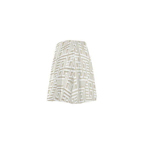 White 3D Geometric Pattern Mini Skating Skirt (Model D36)