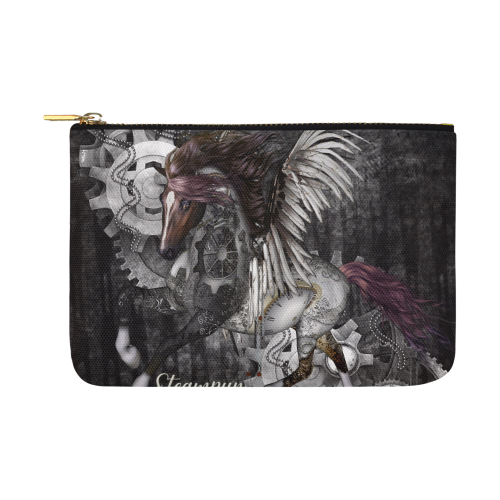 Aweswome steampunk horse with wings Carry-All Pouch 12.5''x8.5''