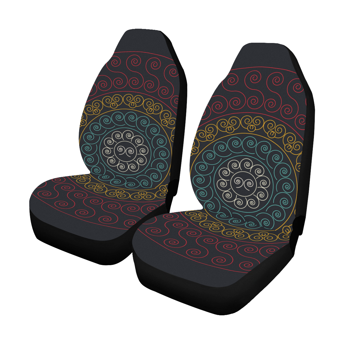 simply circular design mandala Car Seat Covers (Set of 2)