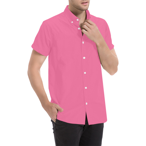 color French pink Men's All Over Print Short Sleeve Shirt (Model T53)