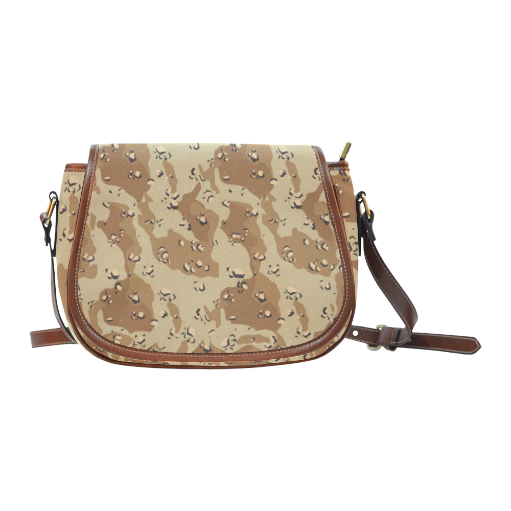 Vintage Desert Brown Camouflage Saddle Bag/Small (Model 1649) Full Customization