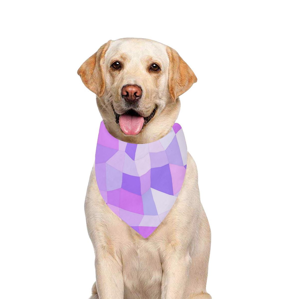 Bright Purple Mosaic Pet Dog Bandana/Large Size