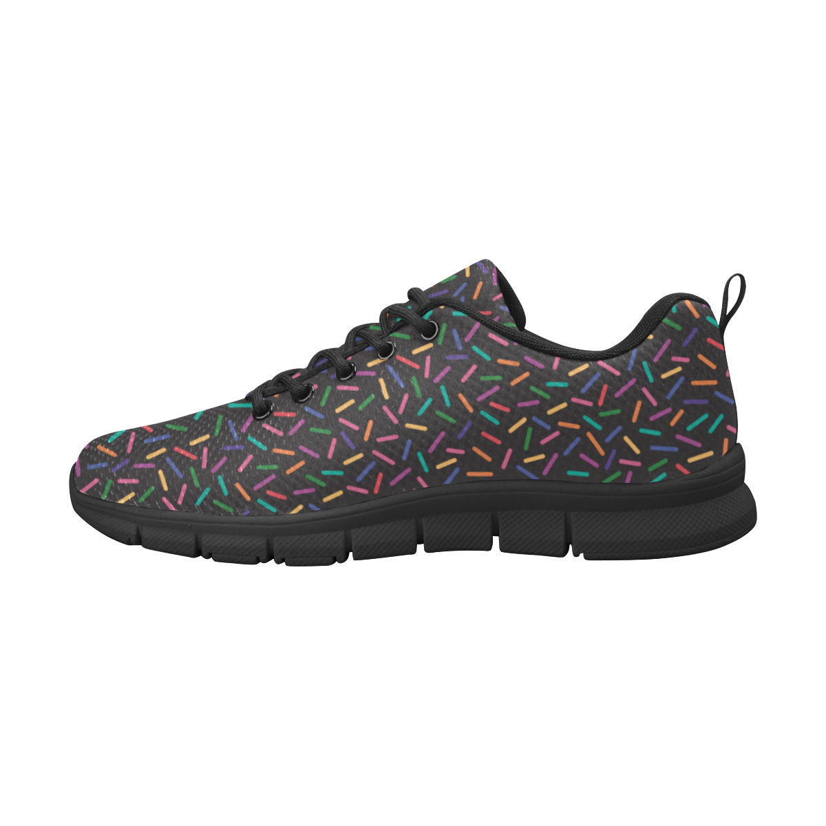 Colorful Tic Tac confetti black Women's Breathable Running Shoes (Model 055)