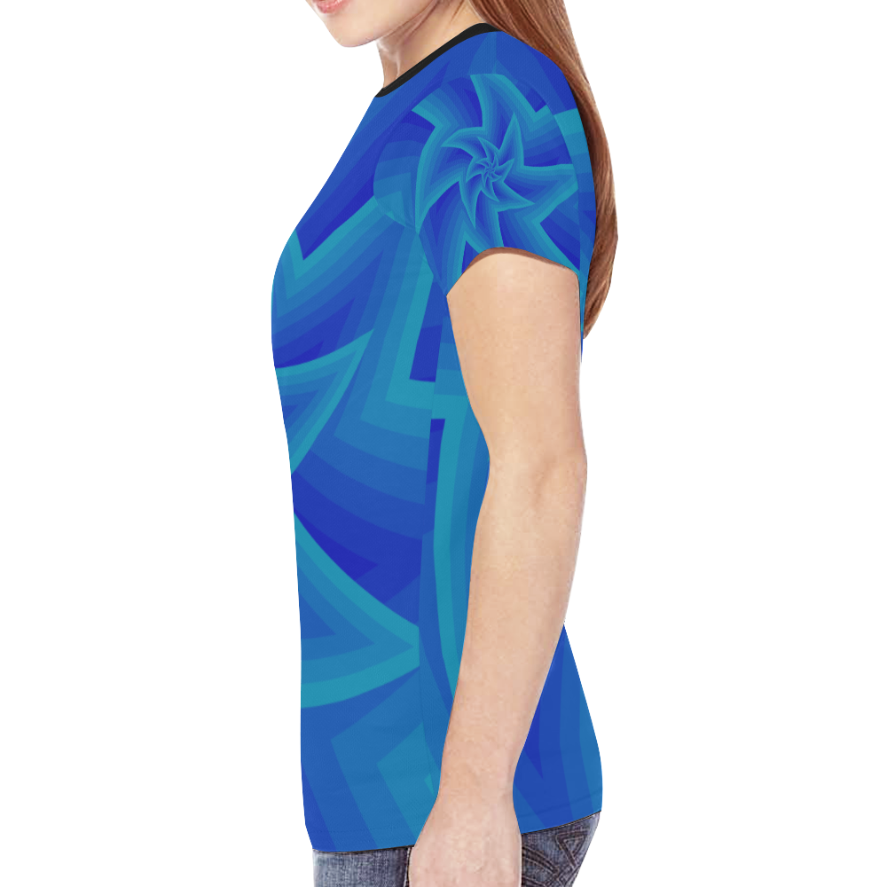Blue star net New All Over Print T-shirt for Women (Model T45)