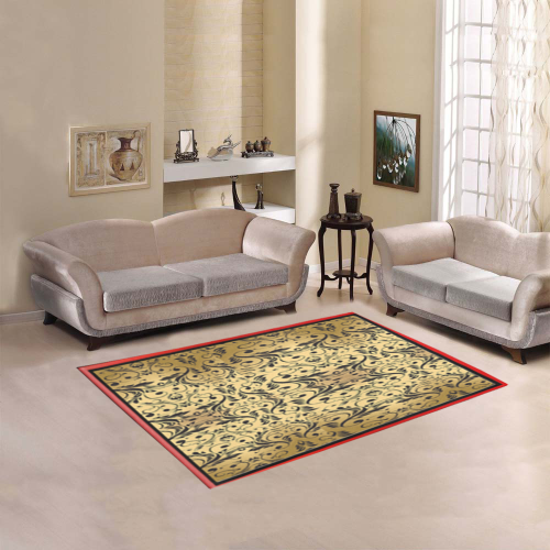 fancy golden florals area rug by FlipStylez Designs Area Rug 5'3''x4'