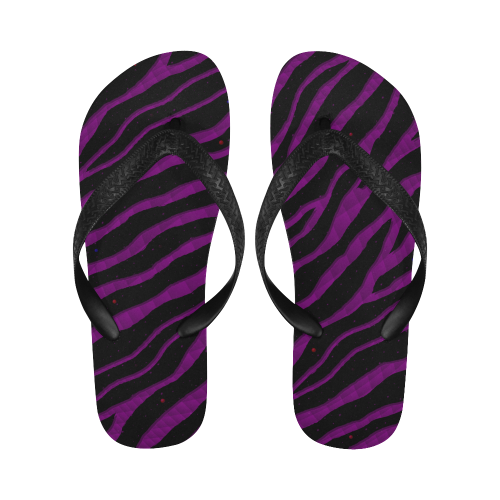Ripped SpaceTime Stripes - Purple Flip Flops for Men/Women (Model 040)