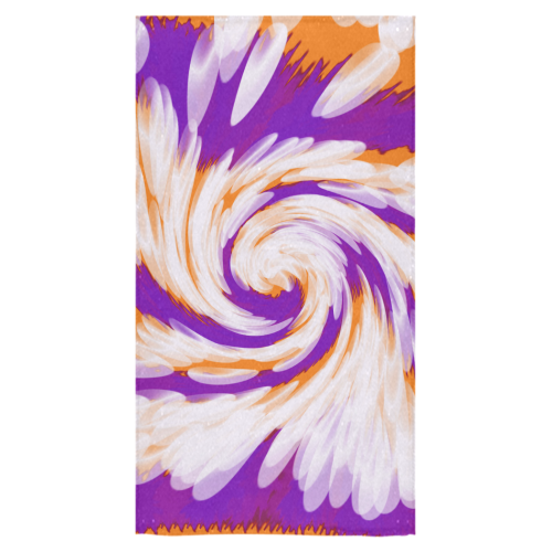 Purple Orange Tie Dye Swirl Abstract Bath Towel 30"x56"