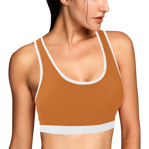 color chocolate Women's All Over Print Sports Bra (Model T52)
