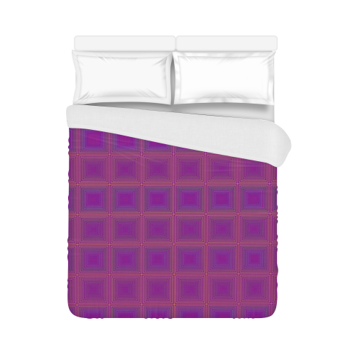 Purple gold multicolored multiple squares Duvet Cover 86"x70" ( All-over-print)