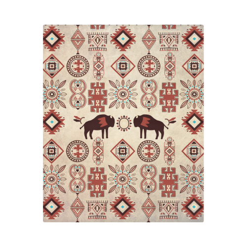 American Native Buffalo Duvet Cover 86"x70" ( All-over-print)