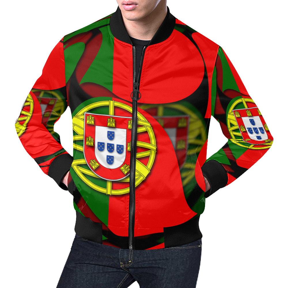 The Flag of Portugal All Over Print Bomber Jacket for Men (Model H19)
