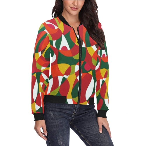 Vita All Over Print Bomber Jacket for Women (Model H36)