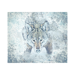 Snow Wolf Cotton Linen Wall Tapestry 60"x 51"