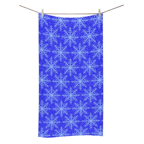 Blue Snowflakes Bath Towel 30"x56"