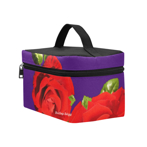 Fairlings Delight's Floral Luxury Collection- Red Rose Cosmetic Bag/Large 53086a12 Cosmetic Bag/Large (Model 1658)