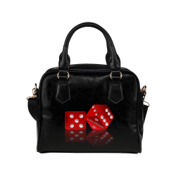 Las Vegas Craps Dice on Black Shoulder Handbag (Model 1634)