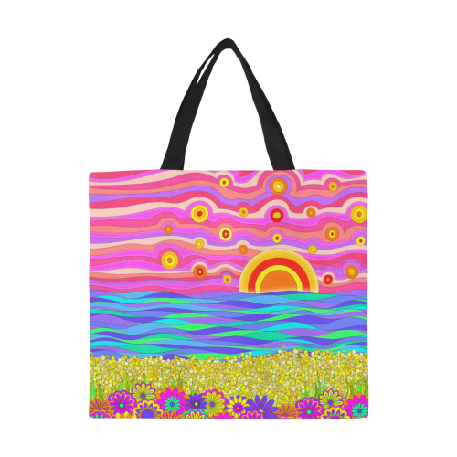 Psychedelic Sunset by ArtformDesigns All Over Print Canvas Tote Bag/Large (Model 1699)