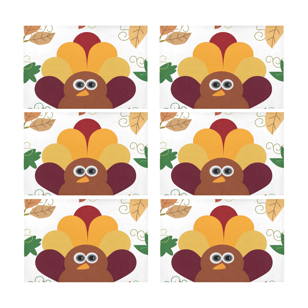 Thanksgiving Turkey Placemat 12’’ x 18’’ (Set of 6)