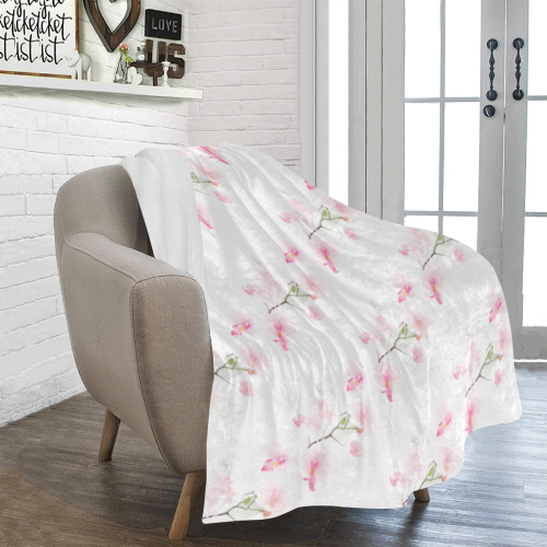 Pattern Orchidées Ultra-Soft Micro Fleece Blanket 50"x60"