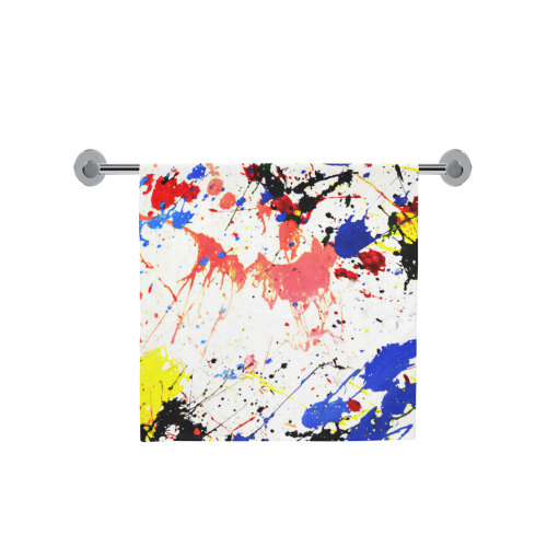 Blue and Red Paint Splatter Bath Towel 30"x56"