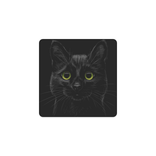 Black Cat Square Coaster