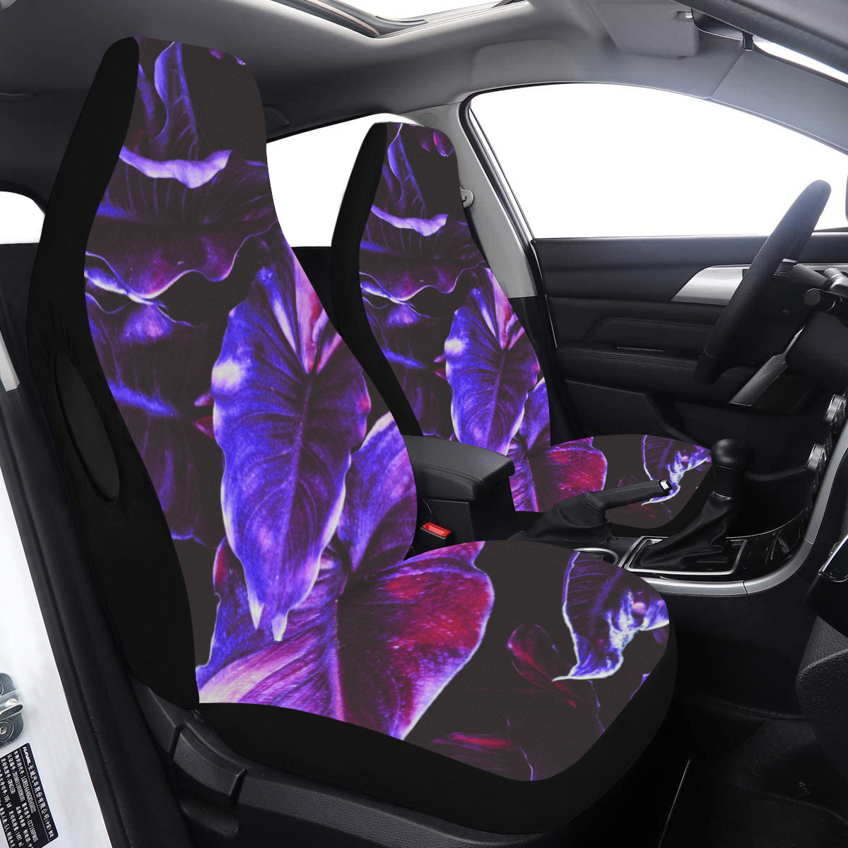 Plants PURPLE Design Car Seat Cover Airbag Compatible (Set of 2)
