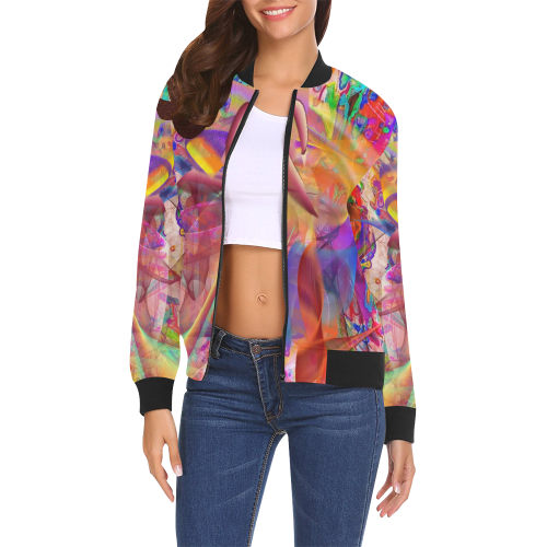 Batic by Nico Bielow All Over Print Bomber Jacket for Women (Model H19)