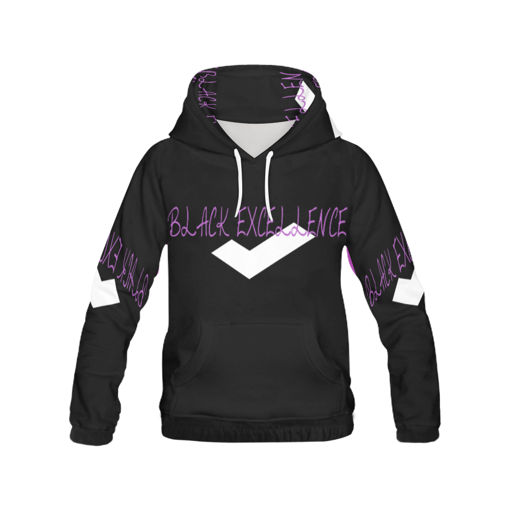 Black Excellence Purple and black Hoodie All Over Print Hoodie for Men (USA Size) (Model H13)