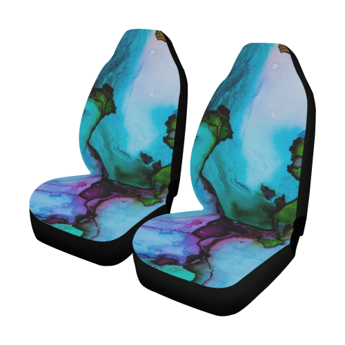 Blue green ink Car Seat Covers (Set of 2)