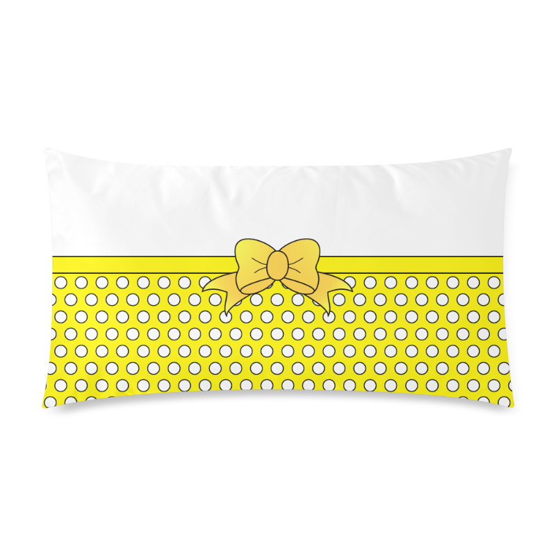 Polka Dots Yellow and White Cartoon Rectangle Pillow Case 20"x36"(Twin Sides)